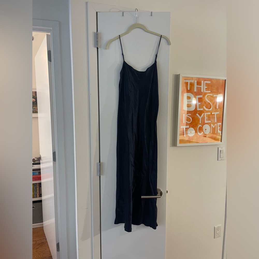 Vince Satin Slip Dress Navy Size Small